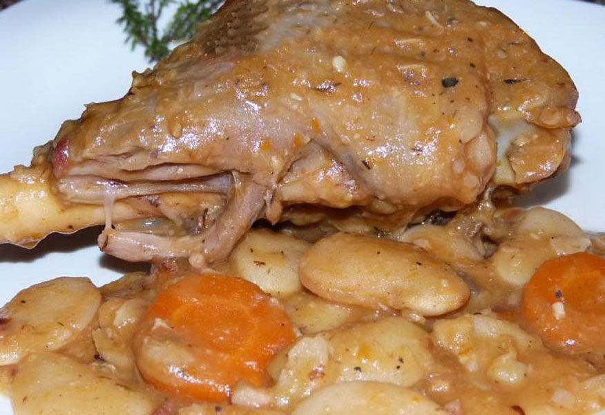 souris d'agneau confite aux haricots blancs