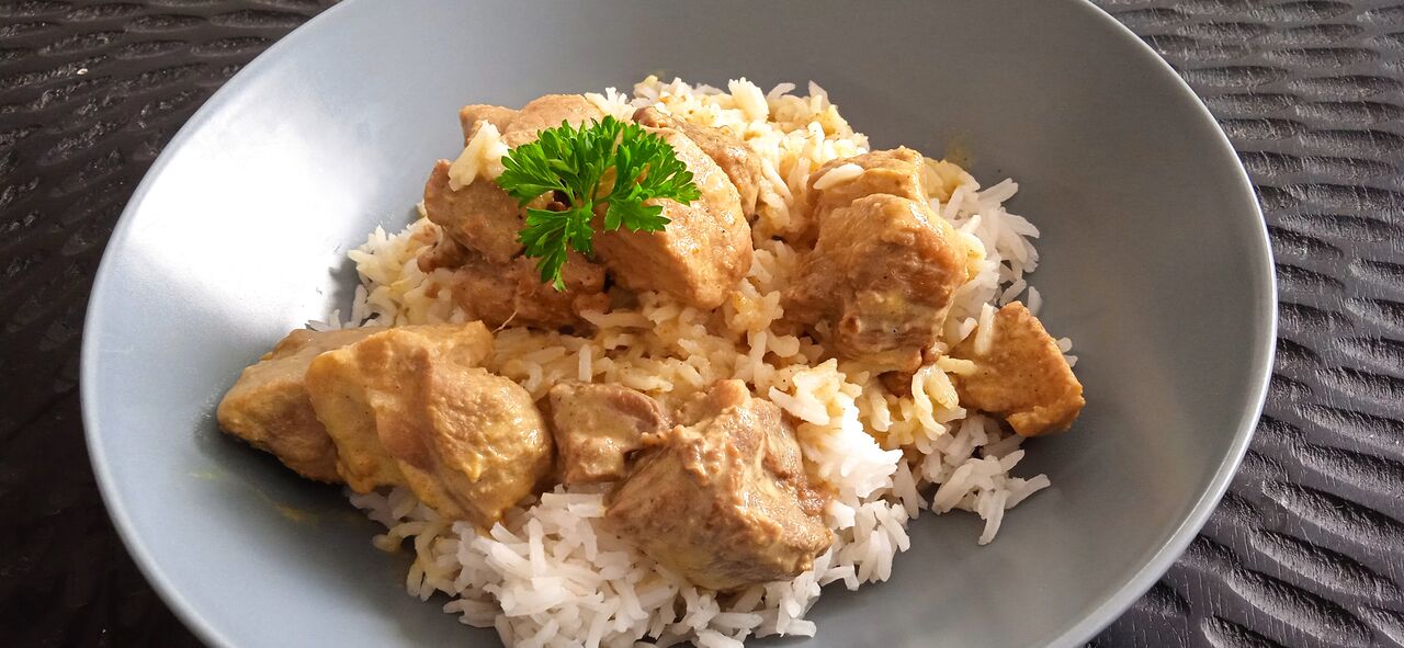 Sauté de porc curry lait de coco