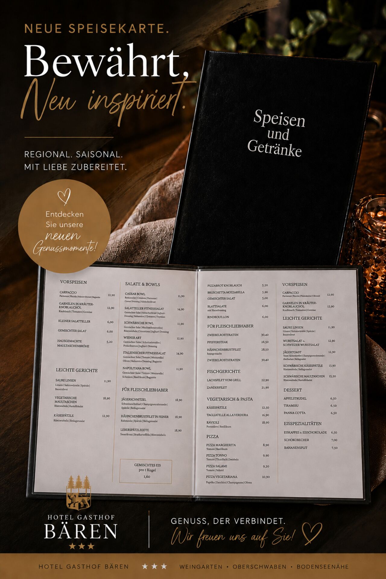 Neue Speisekarte