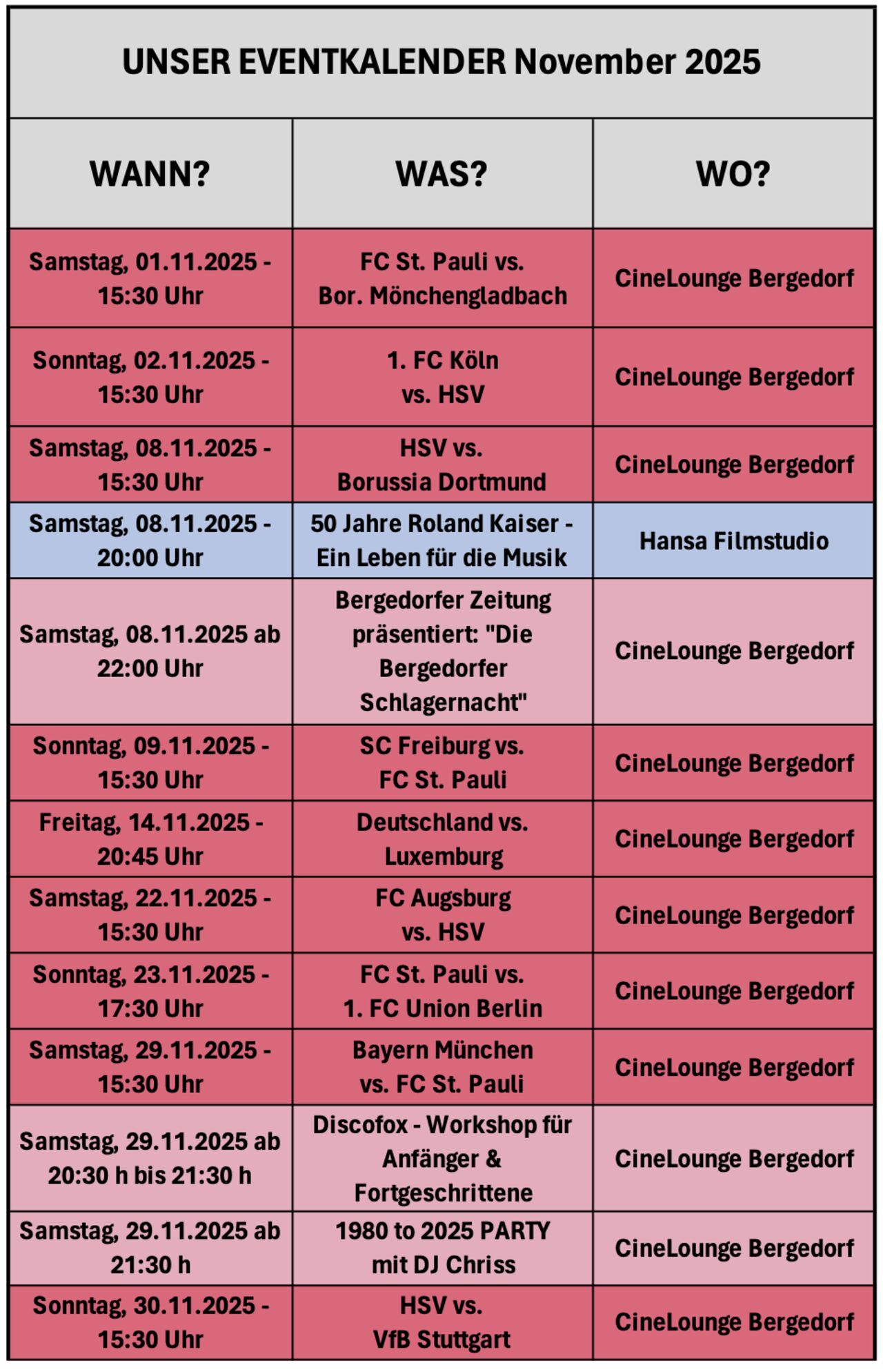 Unsere Events im November 2025