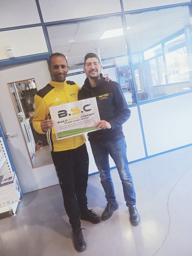 Merci à Fouhad de Métro Valenciennes pour la création du site.
BSC: Bailo Sport Concept
S'unir dans l'effort.