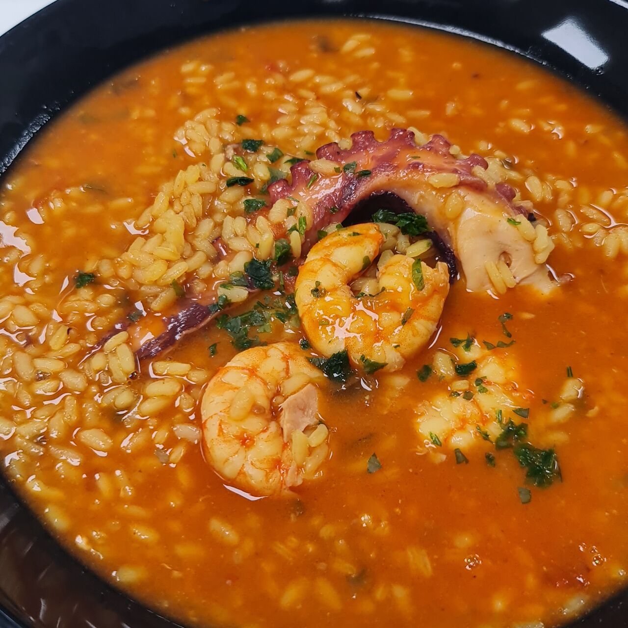 Arroz con pulpo caldoso