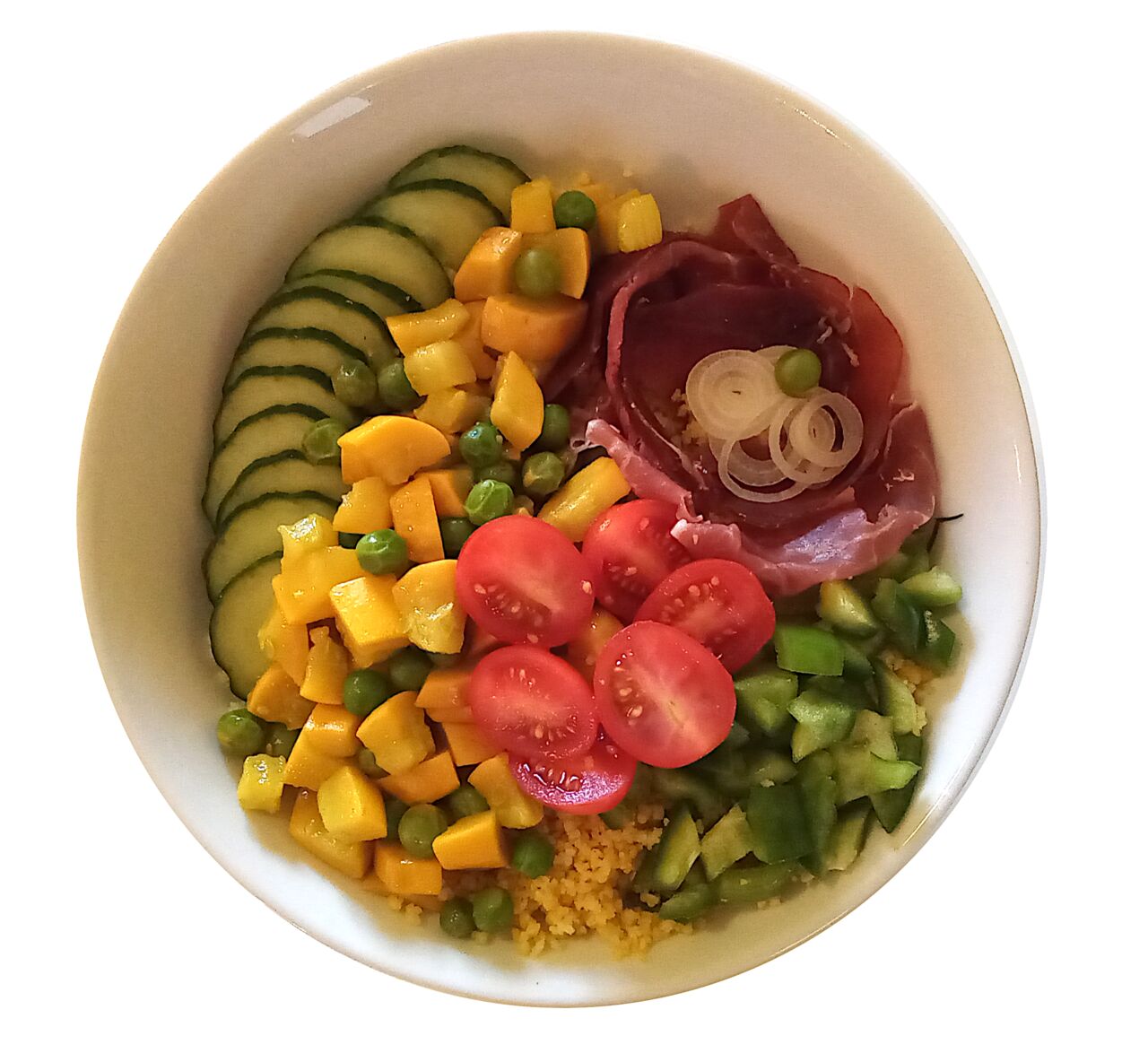 Jambon de Bayonne artisanal, crudités & légumes bio.