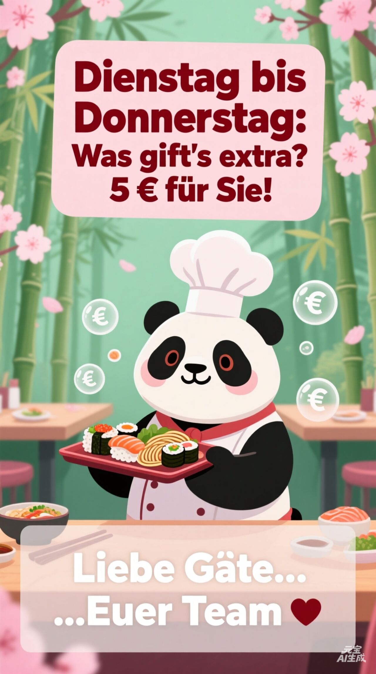 Dienstag bis Donnerstag: Was gibt's extra? 5 € für Sie!