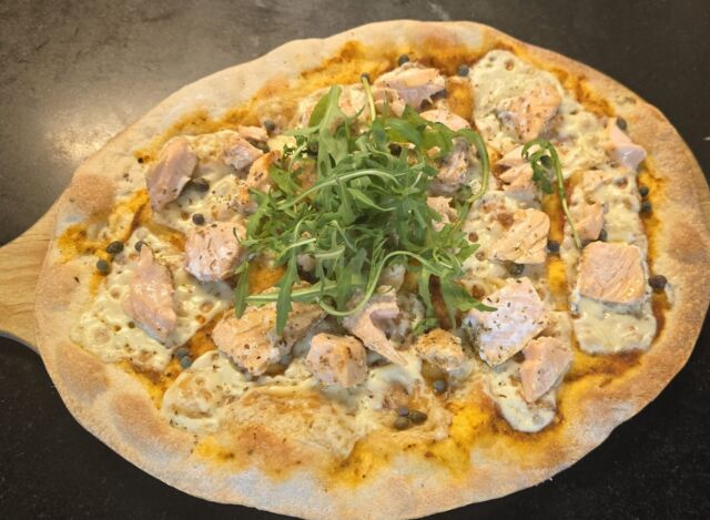 Flammkuchen zalm reepjes