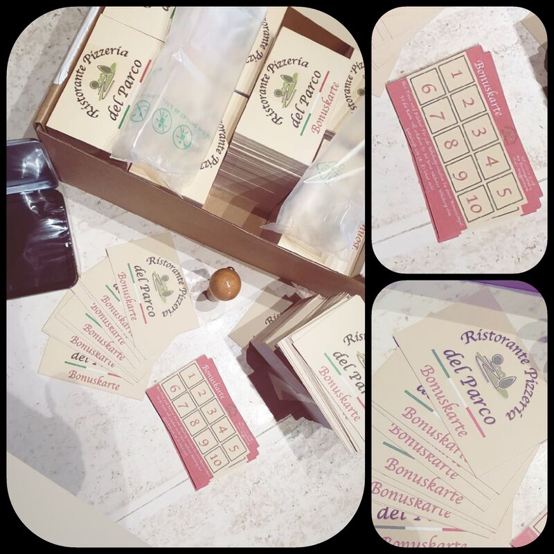Bonuskarten für unsere Abholer
Bei 10 Stempel bekommen sie 5€ Gutschrift 