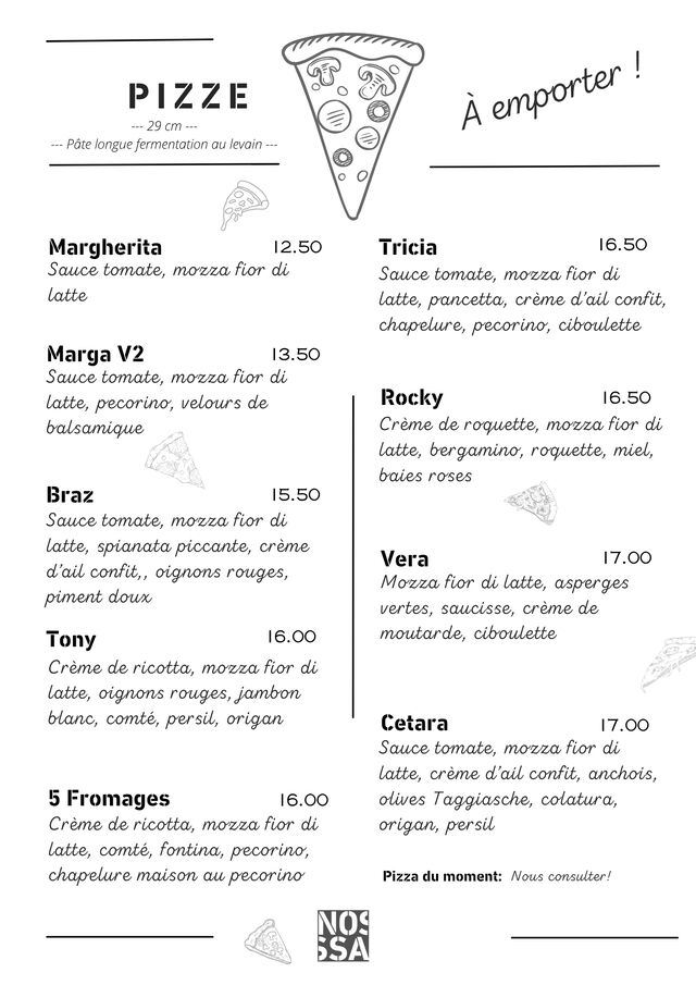Menu Pizza Printemps 2026