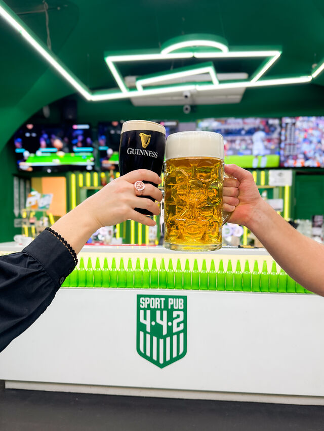 Paint of Guinness & One Liter Beer