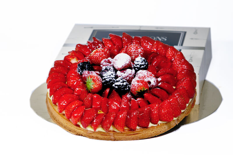 Tarte aux fraises 6 personnes 17.50 euros