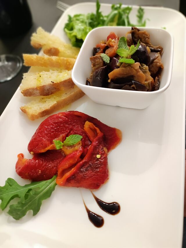 Caponata et poivrons aigres-doux