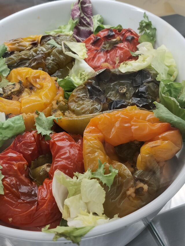 Poivron farci riz aromatisé 