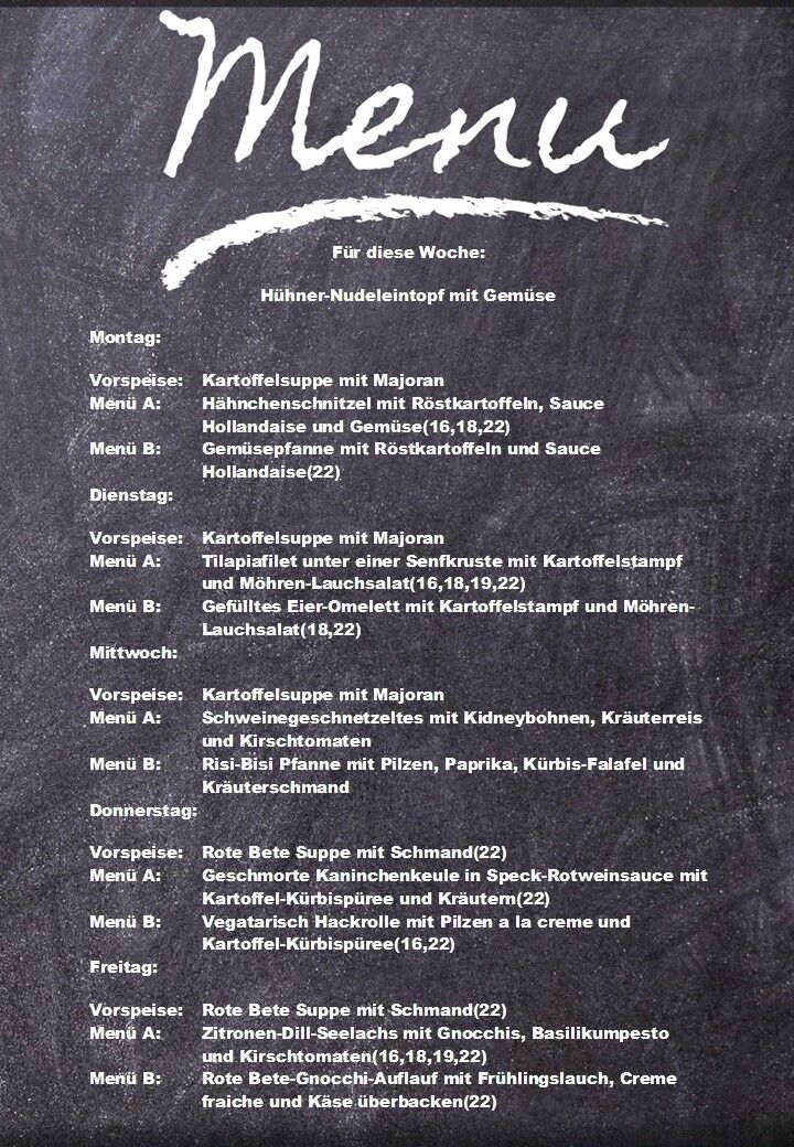Speiseplan für diese Woche