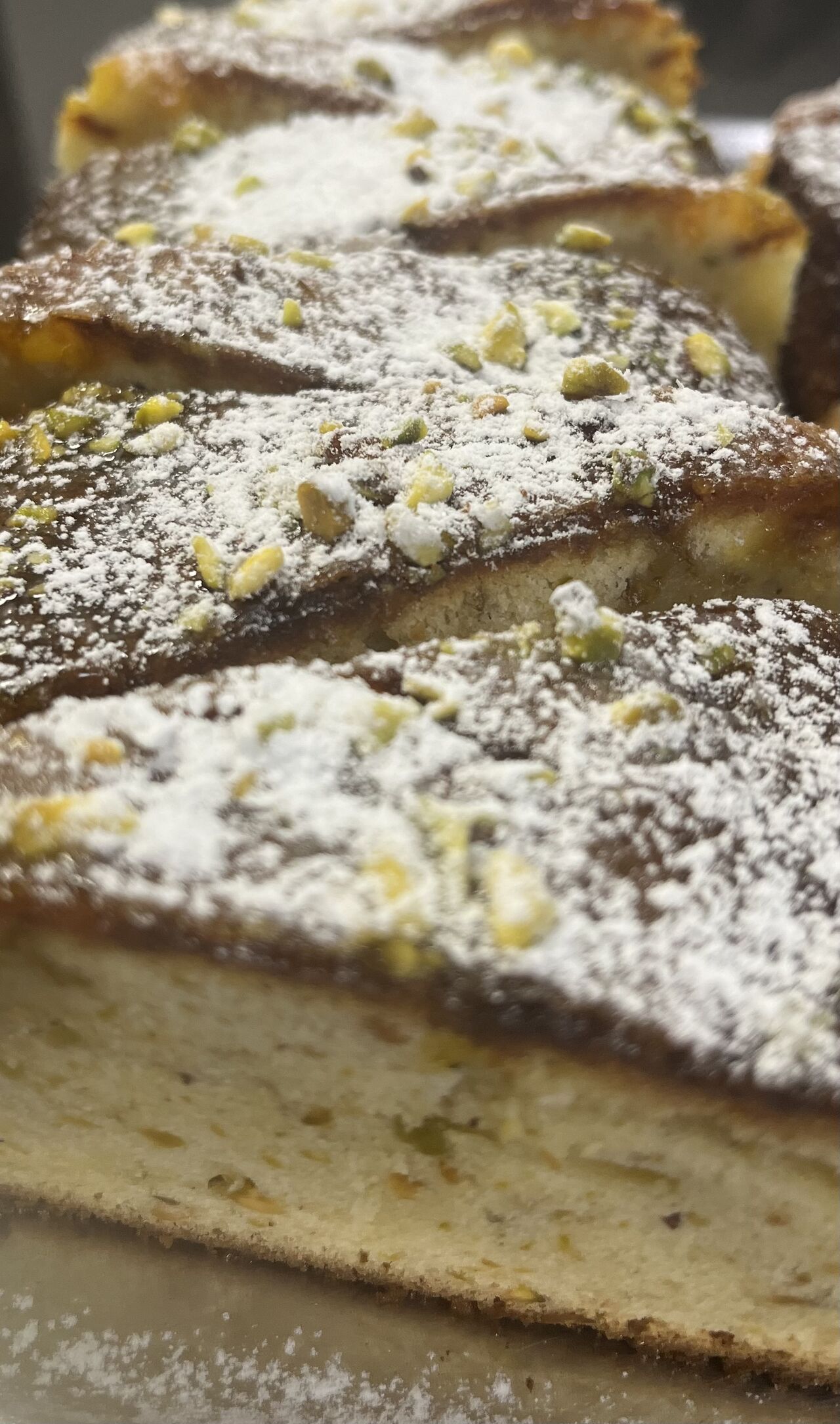 Pistáciový koláč s bílou čokoládou