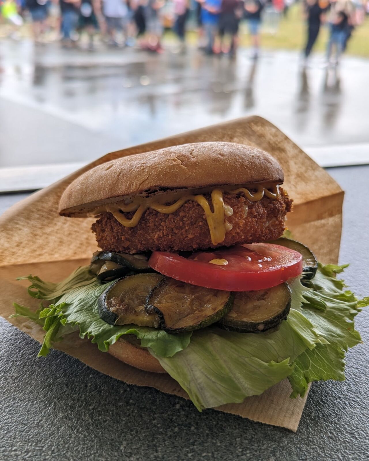 Feta-Burger mit homemade Panade