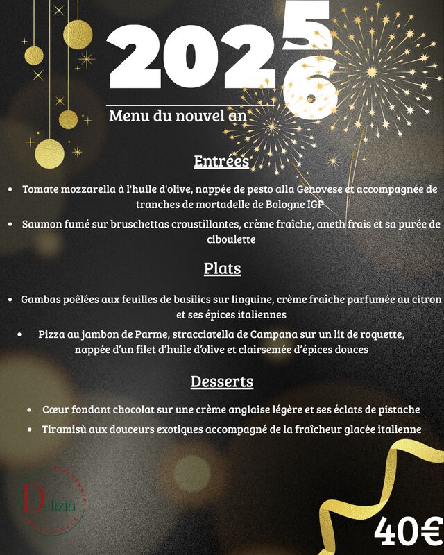 Menu nouvel an 2025-2026