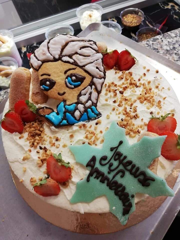 Fraisier thème reine des neiges