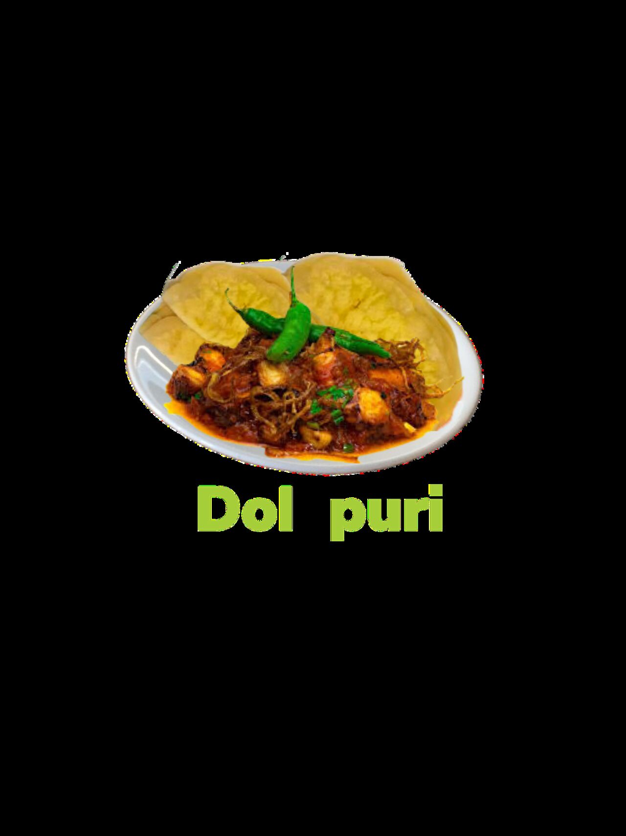 Dal puri une galette faite maison à base de pois cassés fourrés d’une sauce ou de la viande 