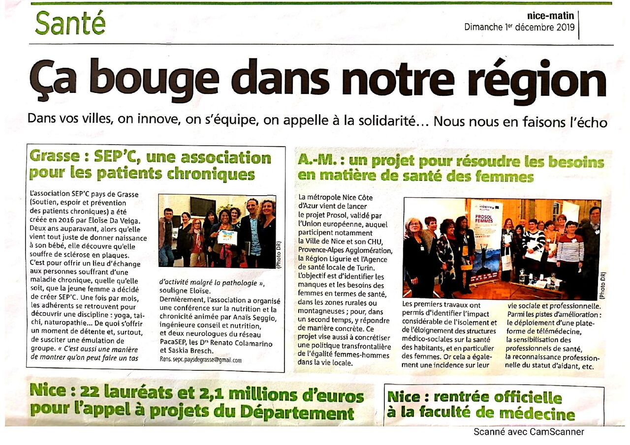 On parle de NOUS !! Nice Matin du 01/12/2019