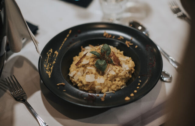 Risotto mit Putenstreifen und Hokkaido Kürbis 