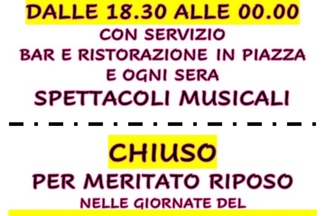 CHIUSURE STRAORDINARIE AGOSTO 2022