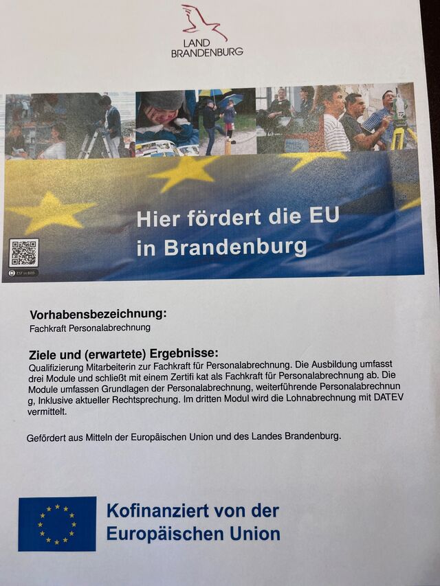Förderung durch die EU und Brandenburg