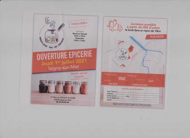 OUVERTURE LE 1 JUILLET
PANIERS GARNIS A GAGNER
TIRAGE AU SORT LE 1 AOUT 2021