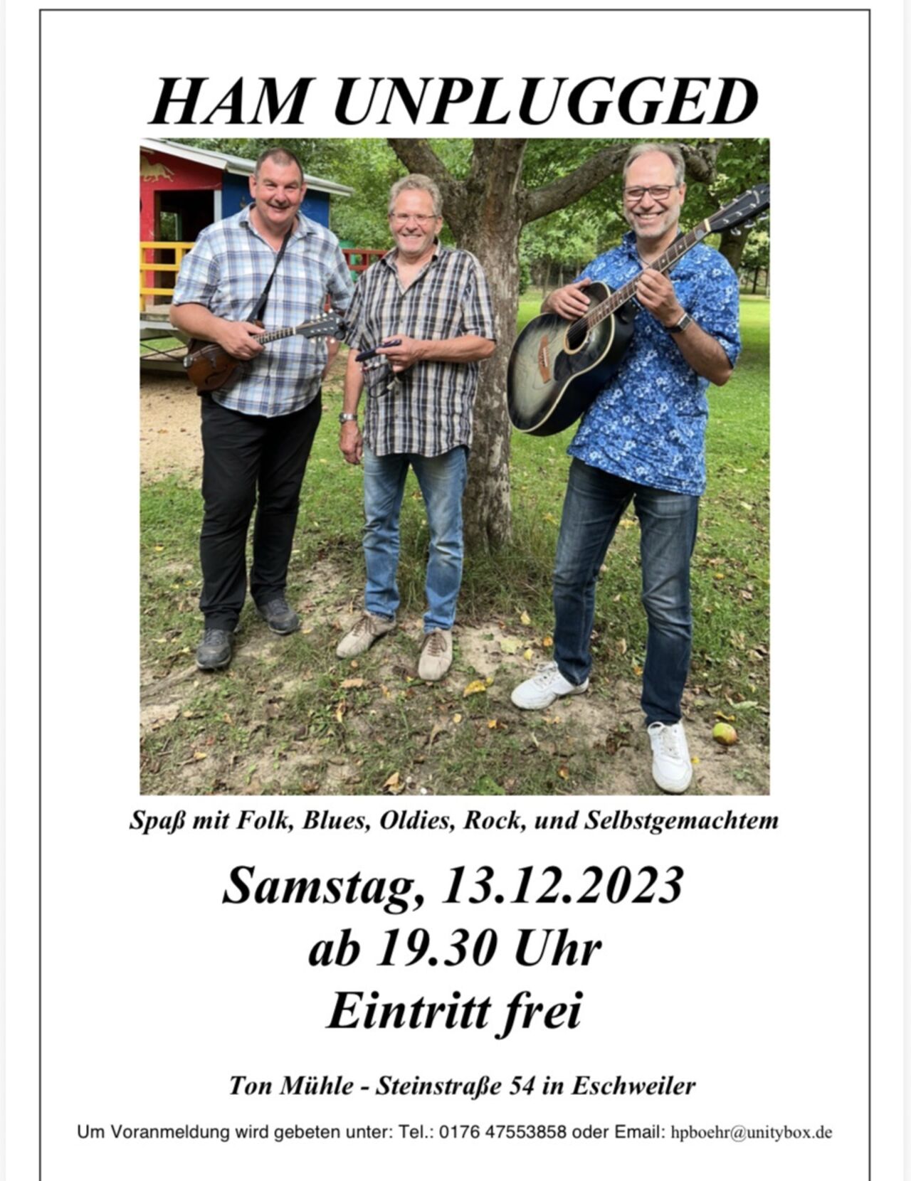 HAM Unplugged am Samstag 13.12. ab 19 Uhr