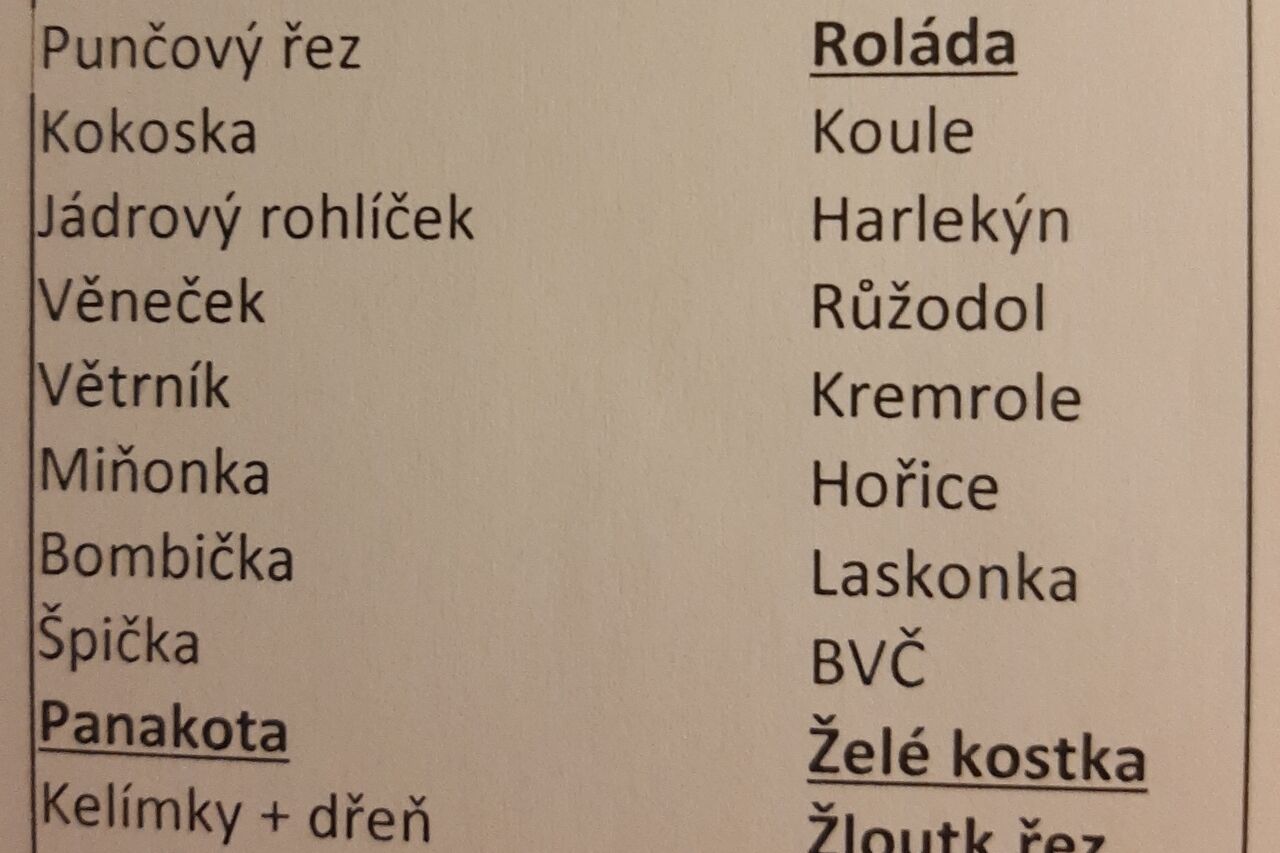 Aktuální nabídka minizákusků