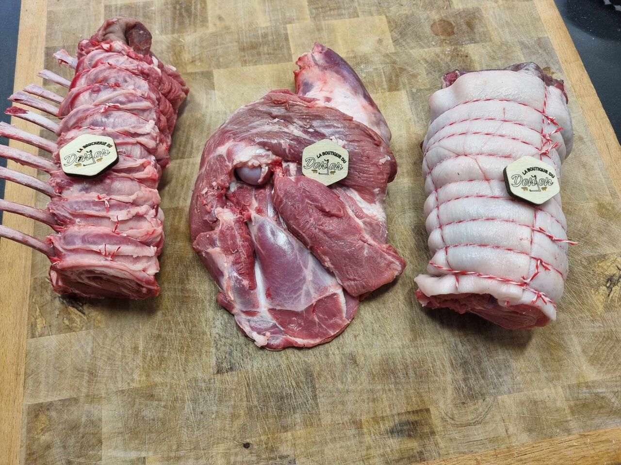 épaule d'agneau, cote d'agneau, gigot sans os agneau