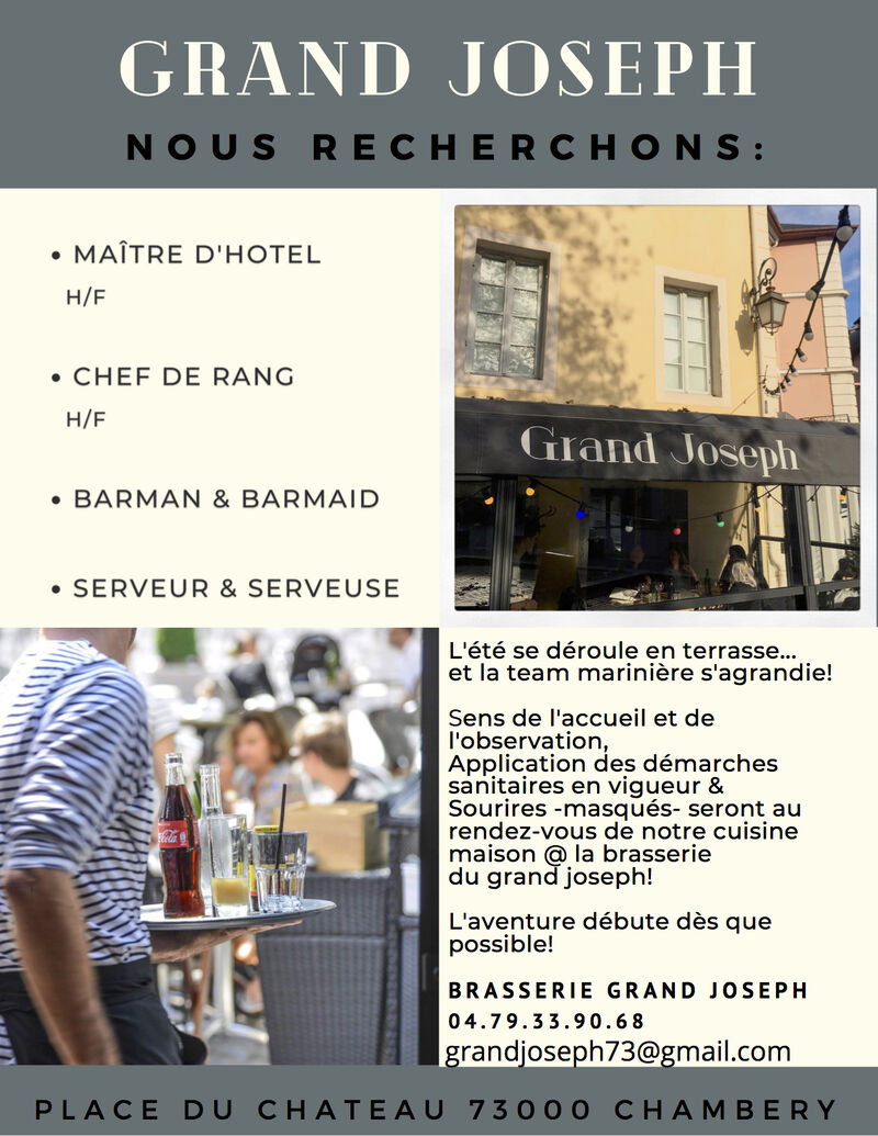 L'équipe s'agrandie pour notre Brasserie Place du Chateau!
