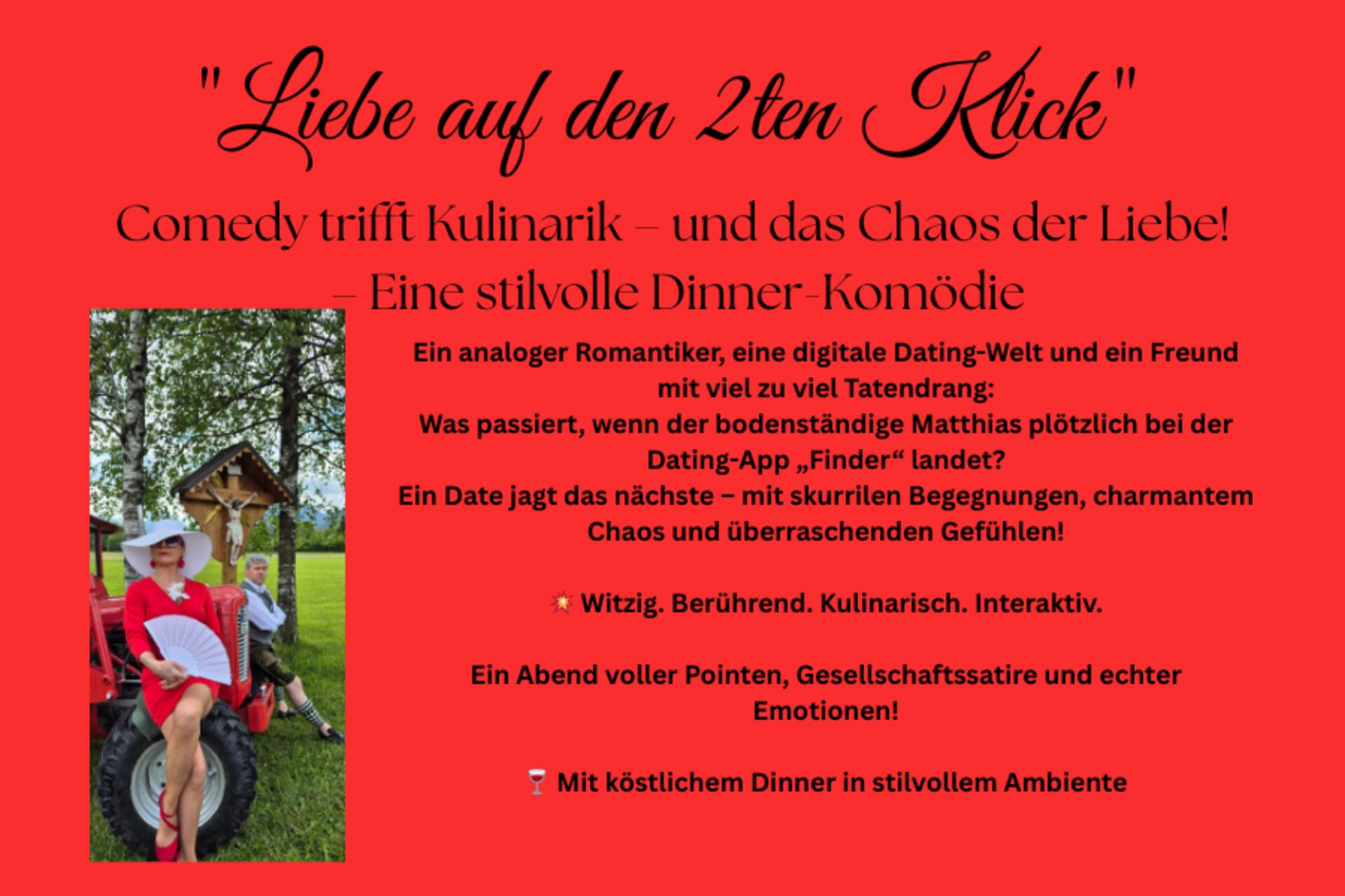 Sonntag, 29. März, 19 Uhr: "Liebe auf den 2. Klick" - Singel-Event