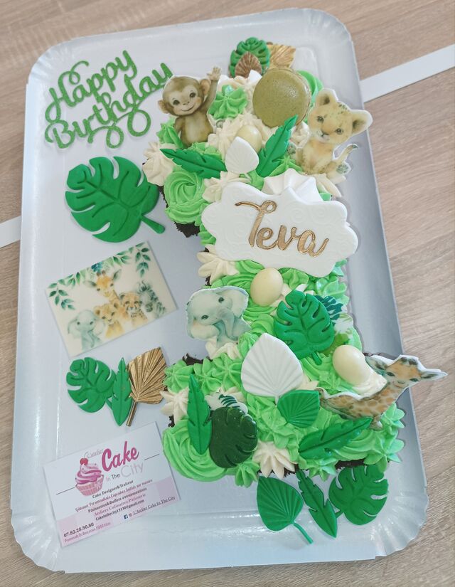 Number cake thème Jungle 