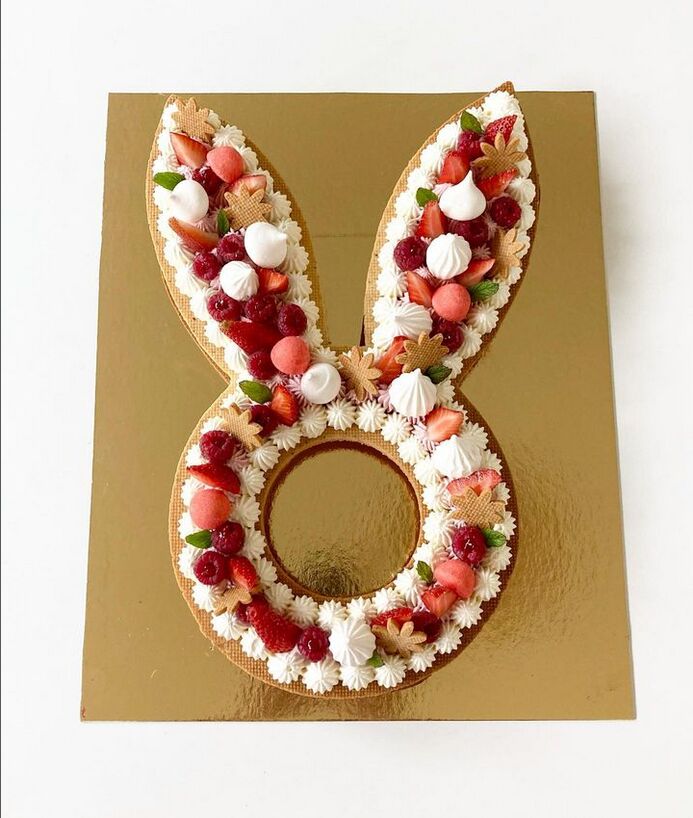 Number Cake Lapin Fruits rouges