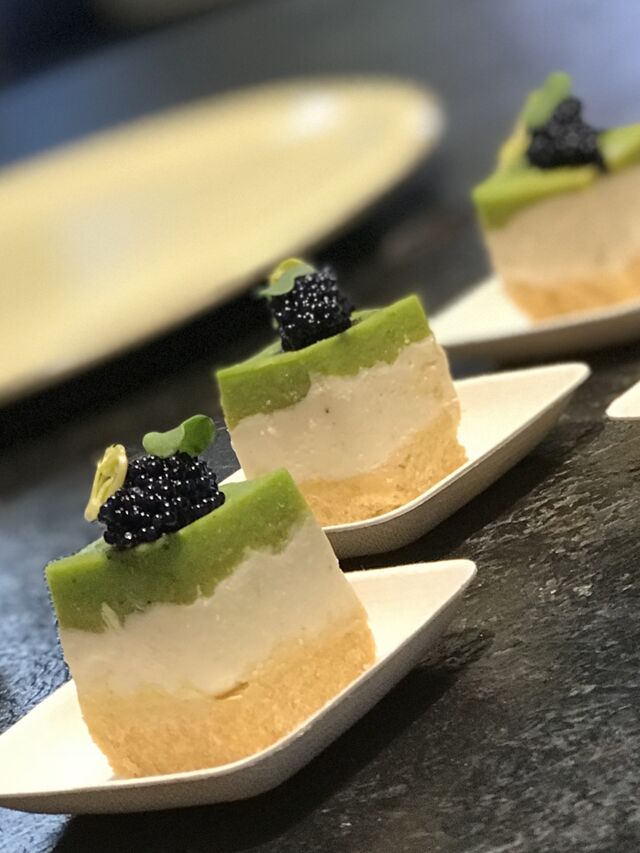 Petits pois et fromage frais façon cheesecake 