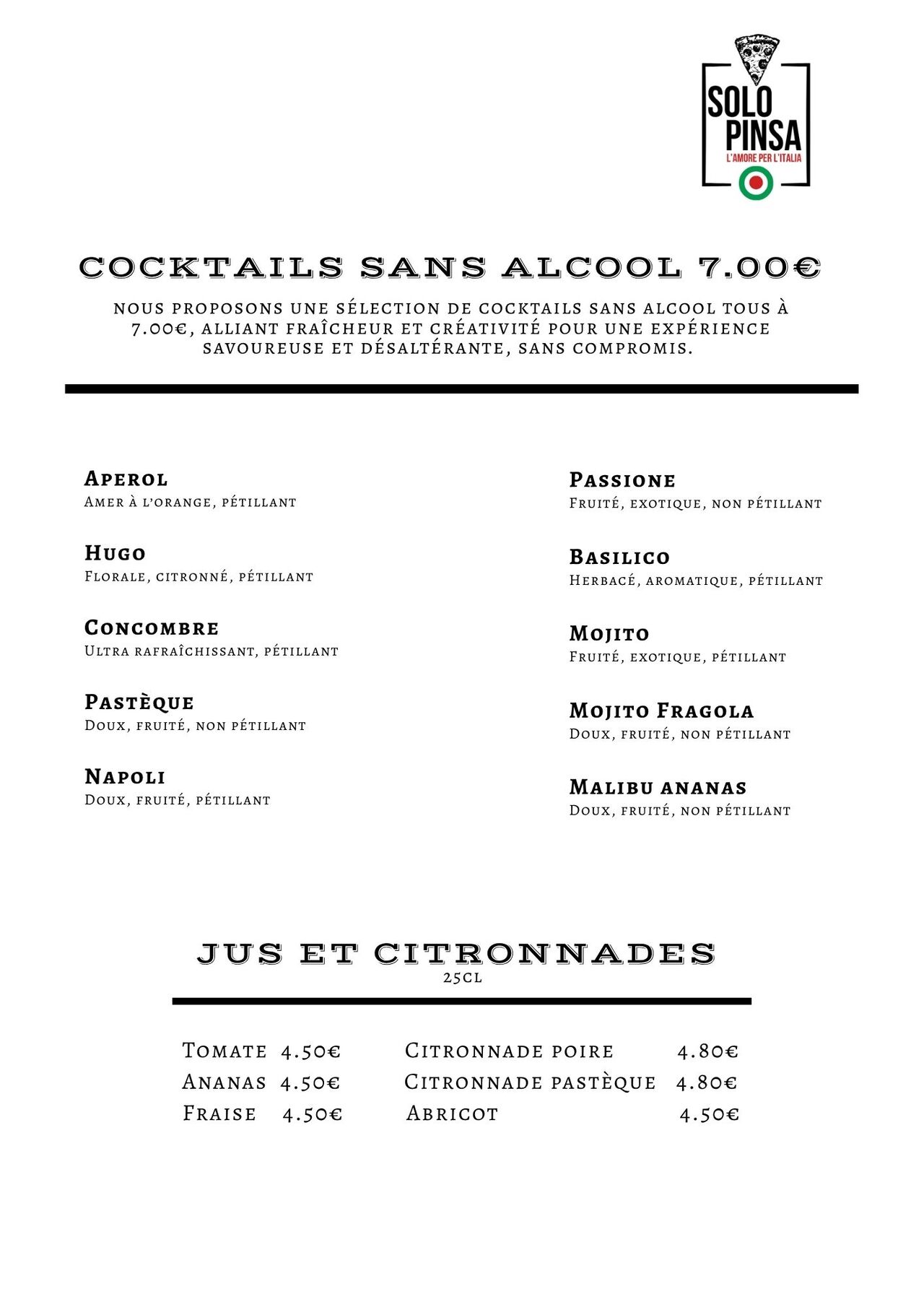 Cocktails Sans Alcol