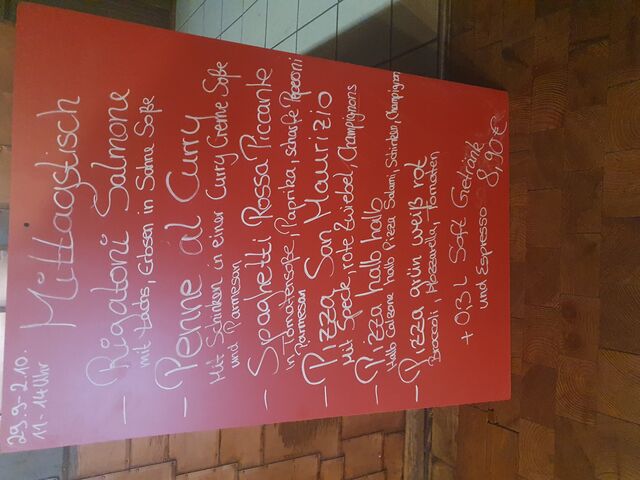 Mittagstisch ?29.9-2.10.20 ⏰11-14Uhr
Gericht+0,3l Soft Getränk und Espresso 8,90€
?auch zum #liefern & #abholen dann