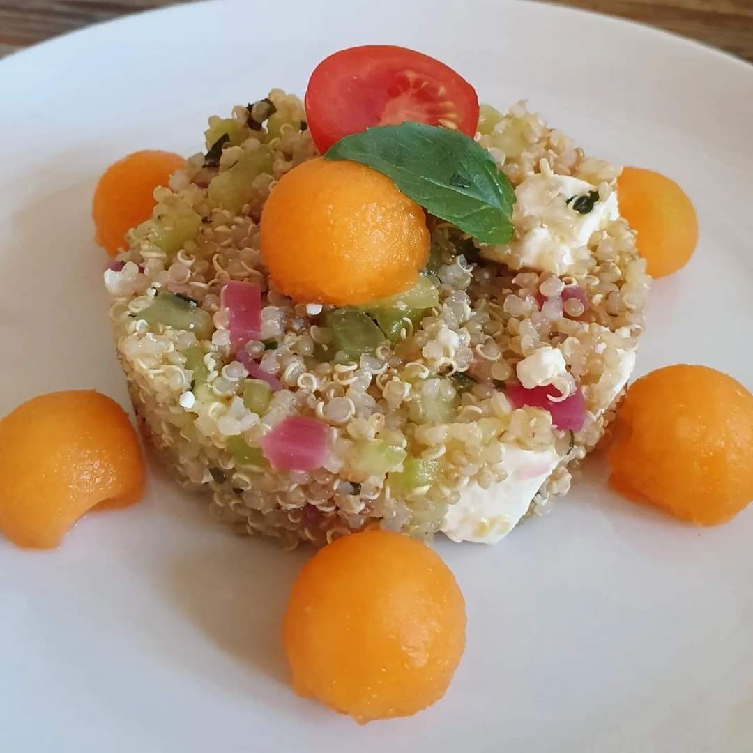 Taboulé quinoa, feta, melon 