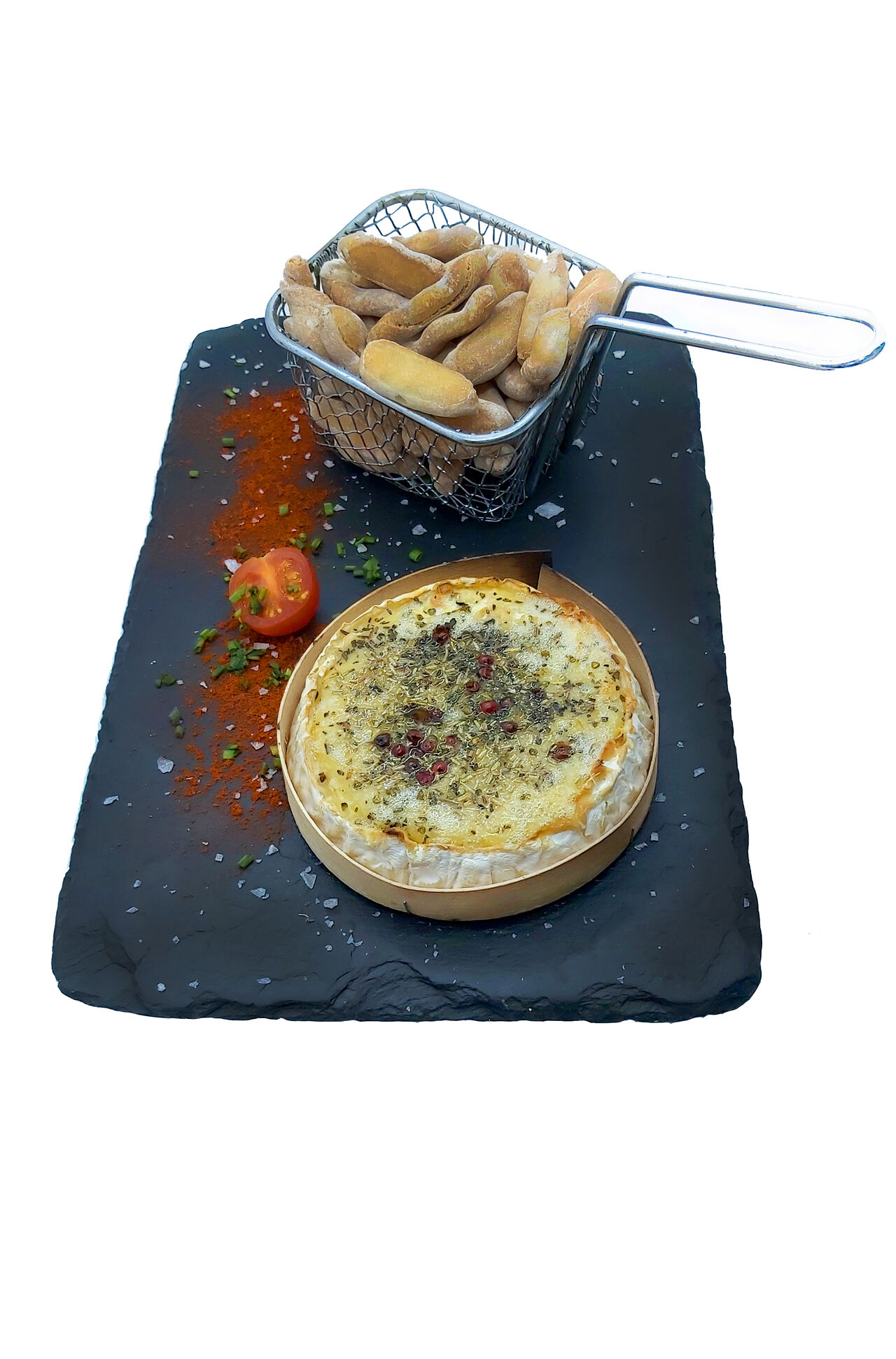 Queso Camembert gratinado con especies 