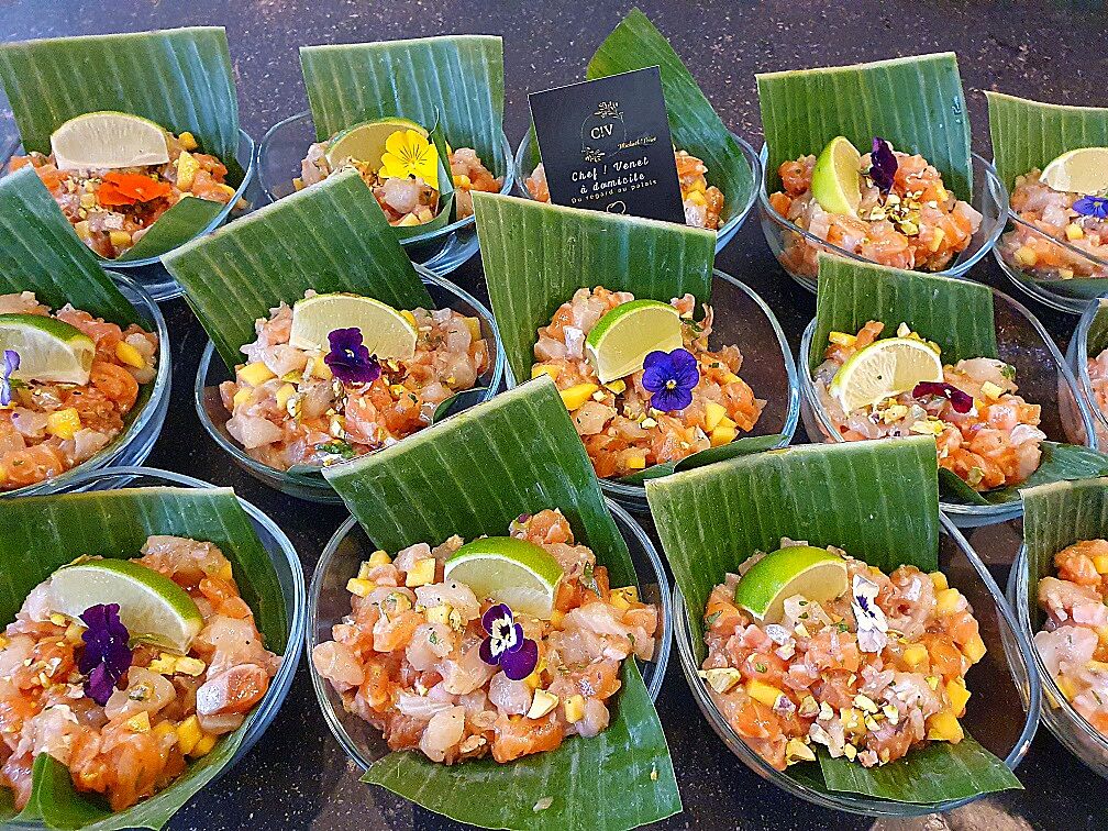 Tartare de saumon cabillaud aux pistaches