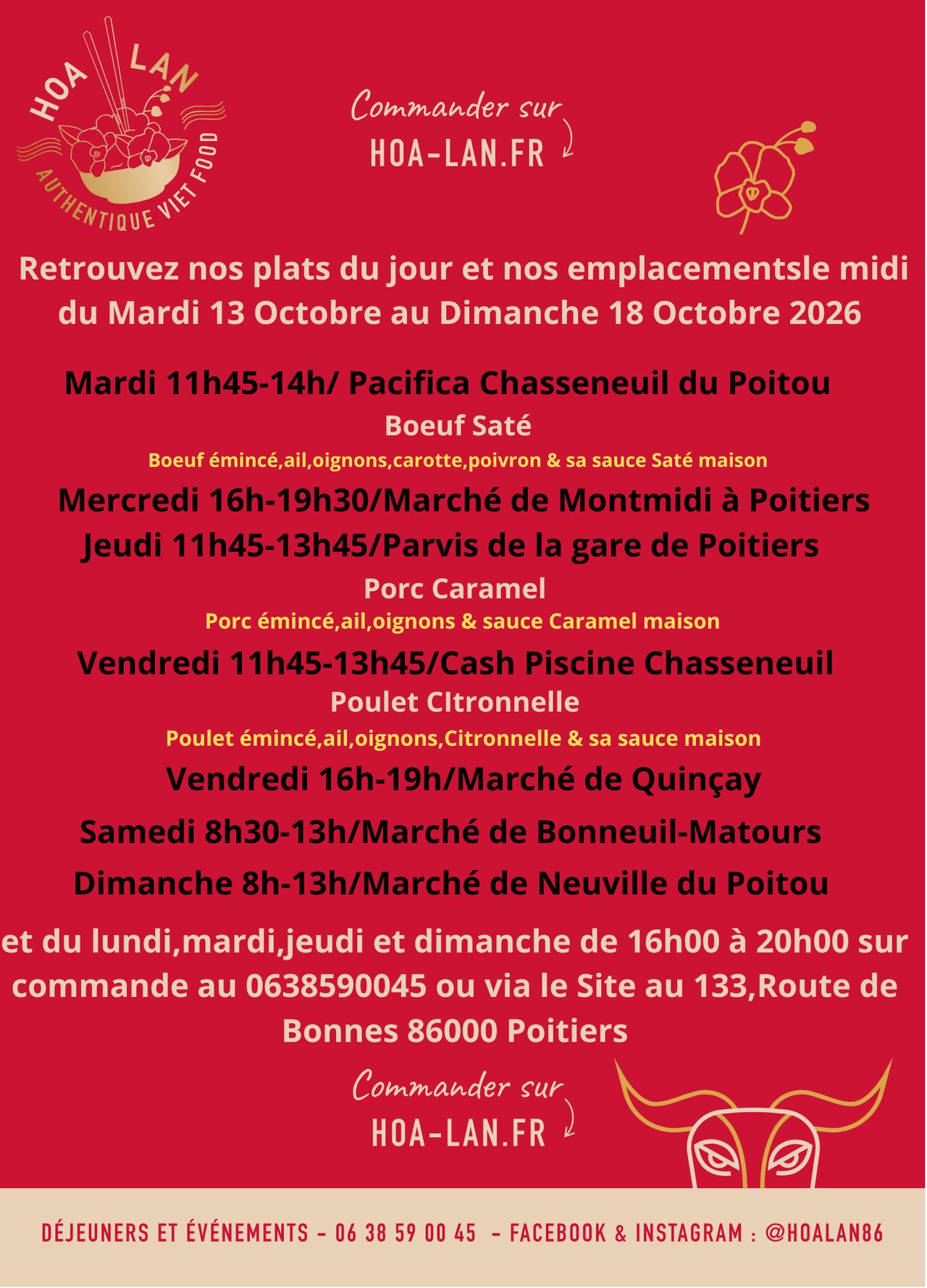 Semaine du 13 au 18 Octobre 2026