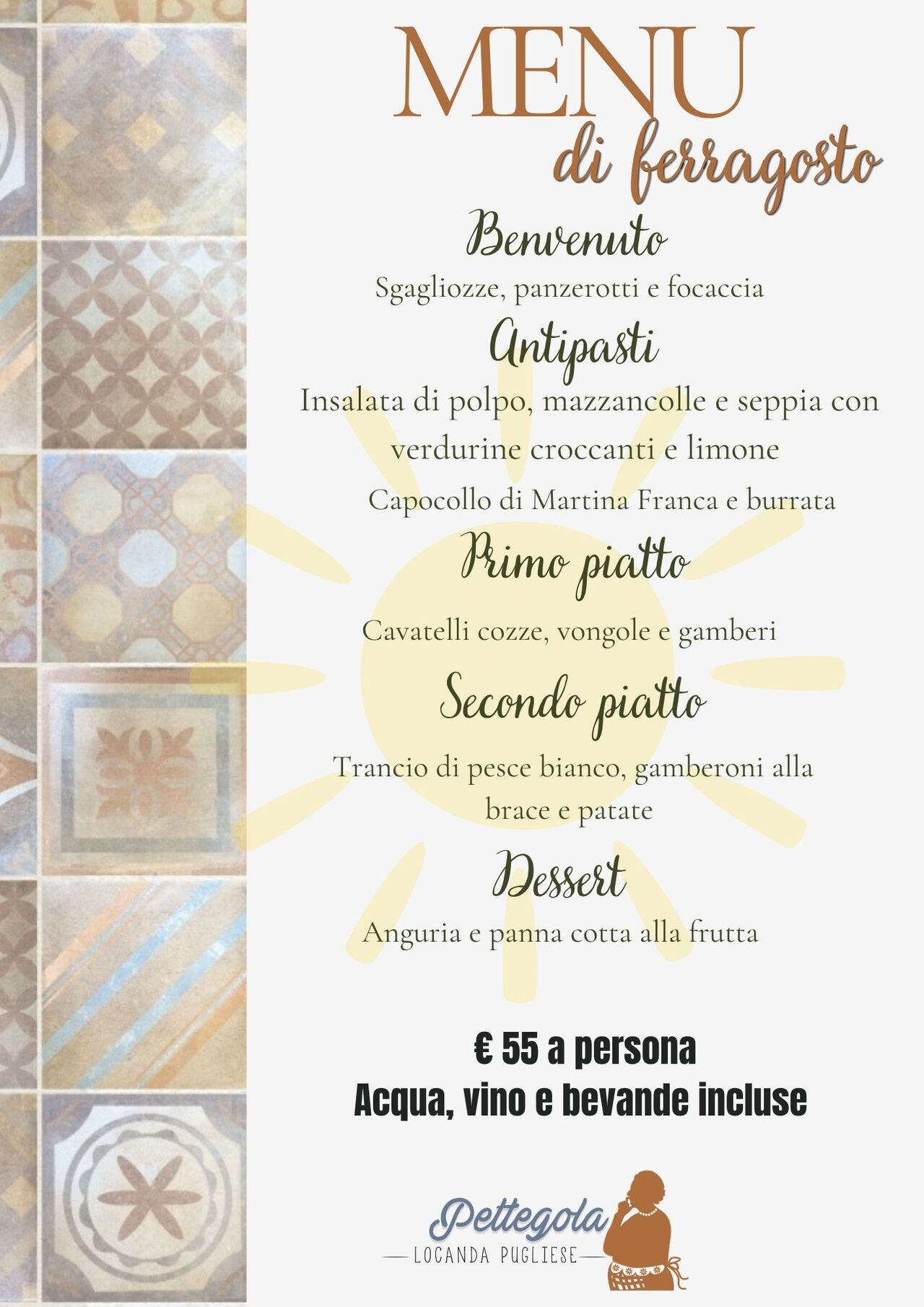 Menù di Ferragosto 2026