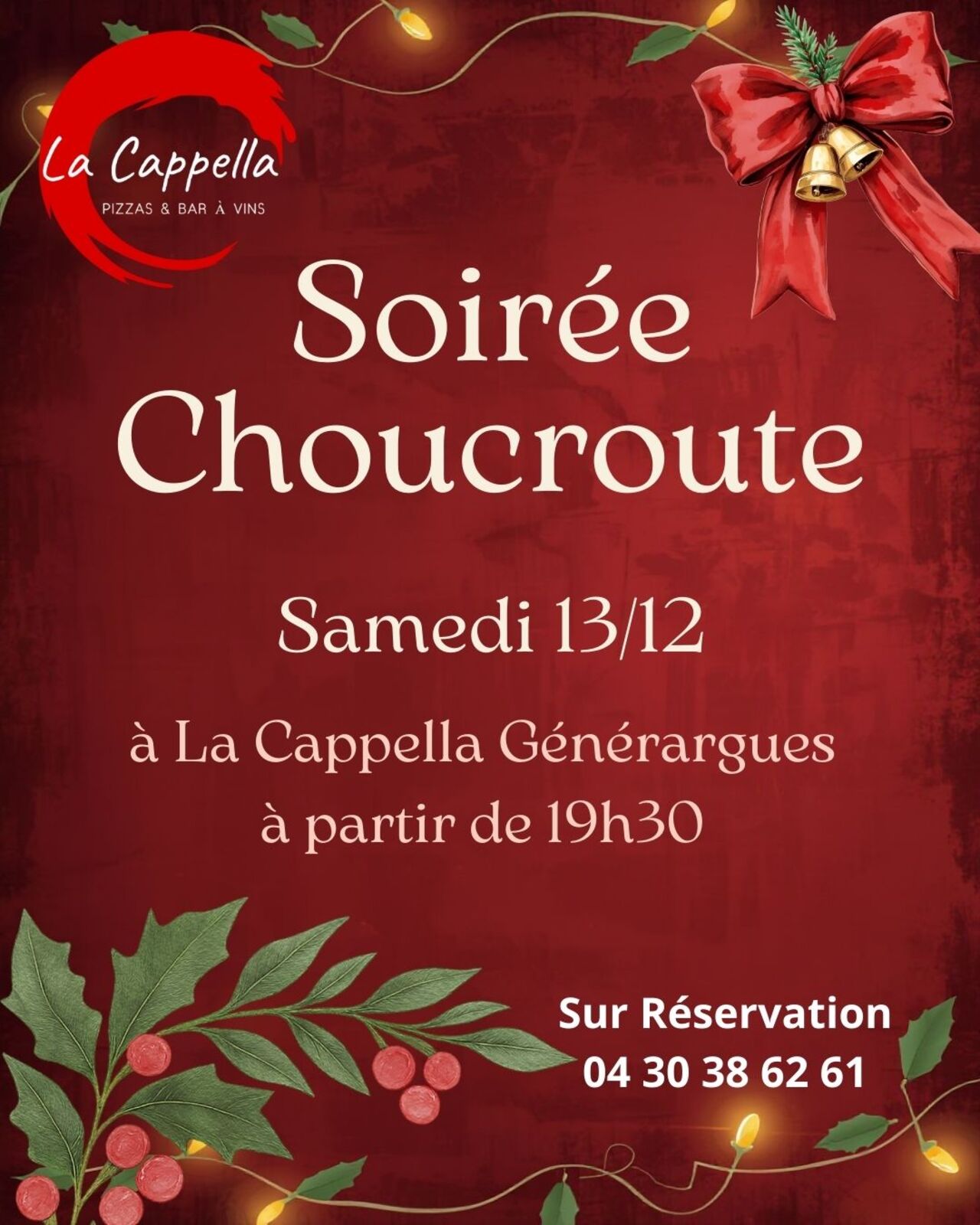 Soirée Choucroute Samedi 13/12