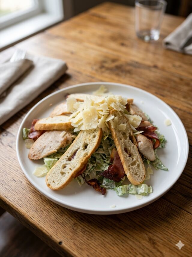 Caesar Salad with Chicken Meat