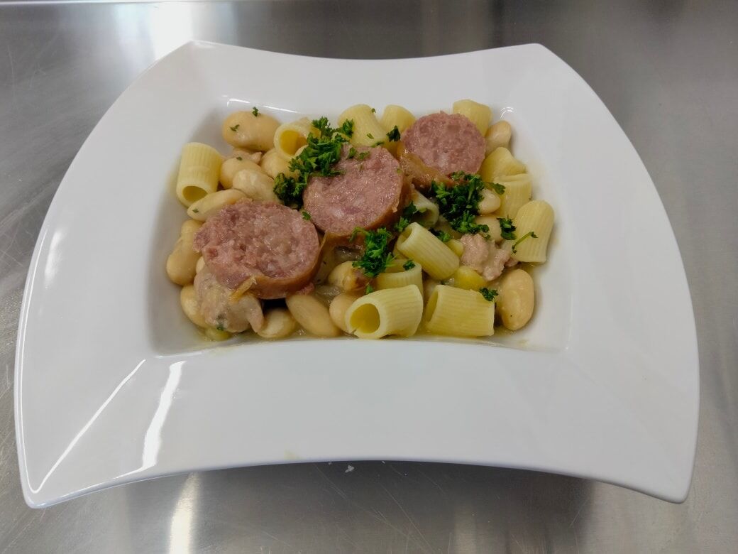 Pasta e fagioli saucisse nature et cotechino