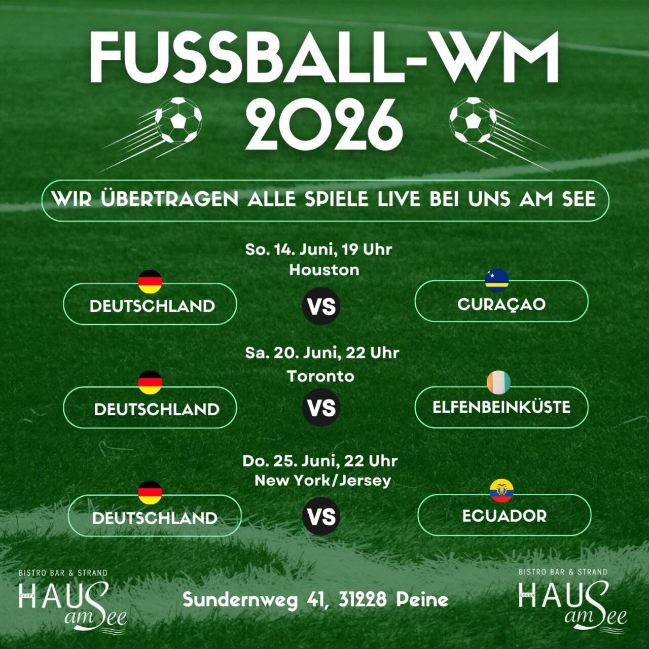 Übertragung der WM-Spiele der deutschen Nationalmannschaft
