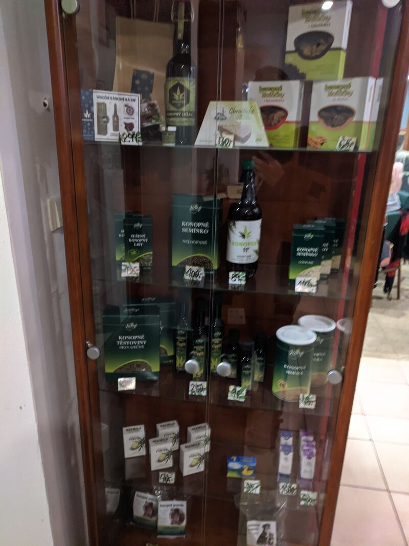 Momentální nabídka konopných produktů.