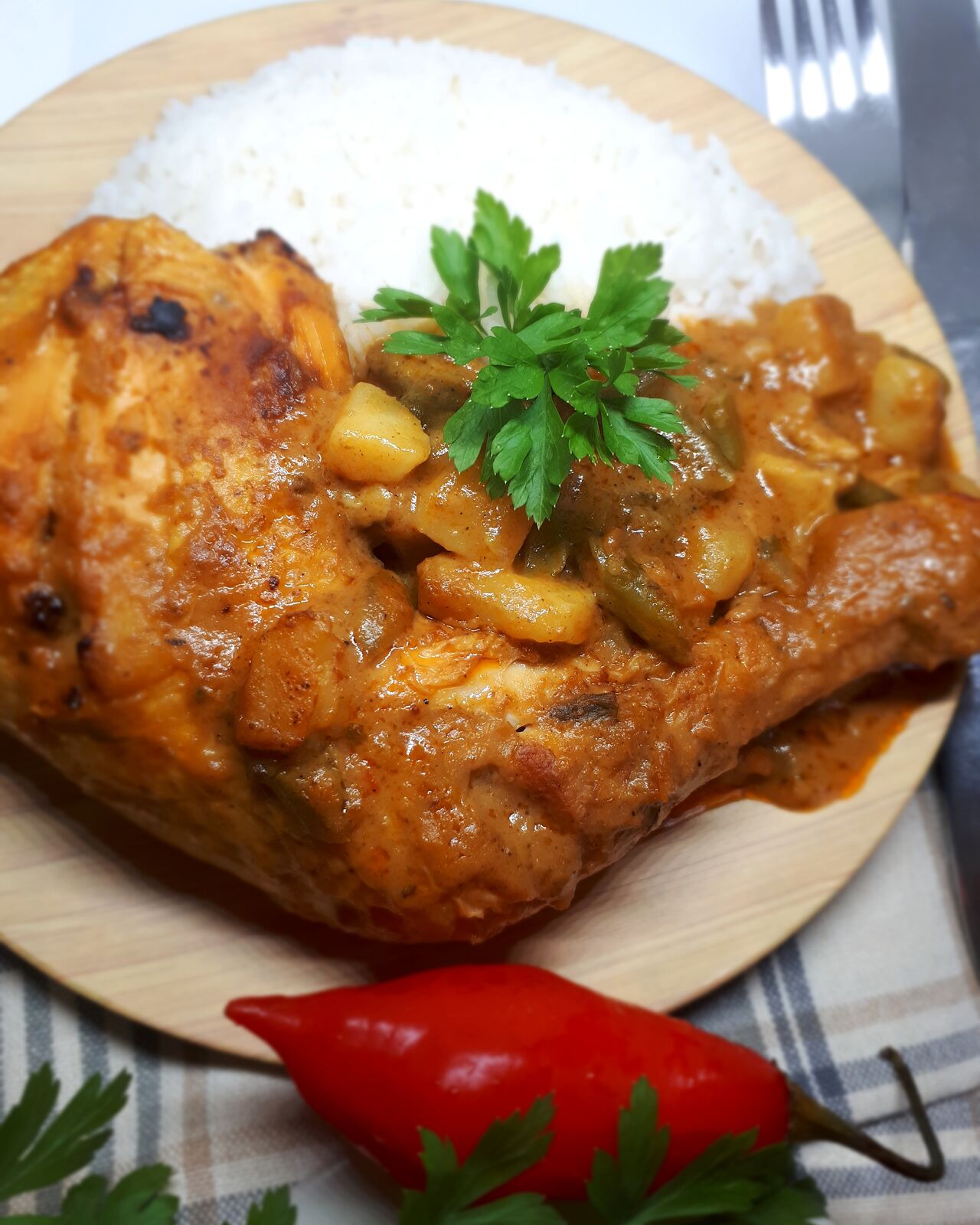 Colombo de poulet et son riz basmati.