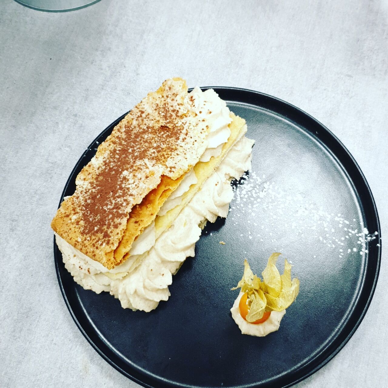 Mille feuille revisité chantilly crème de marron 