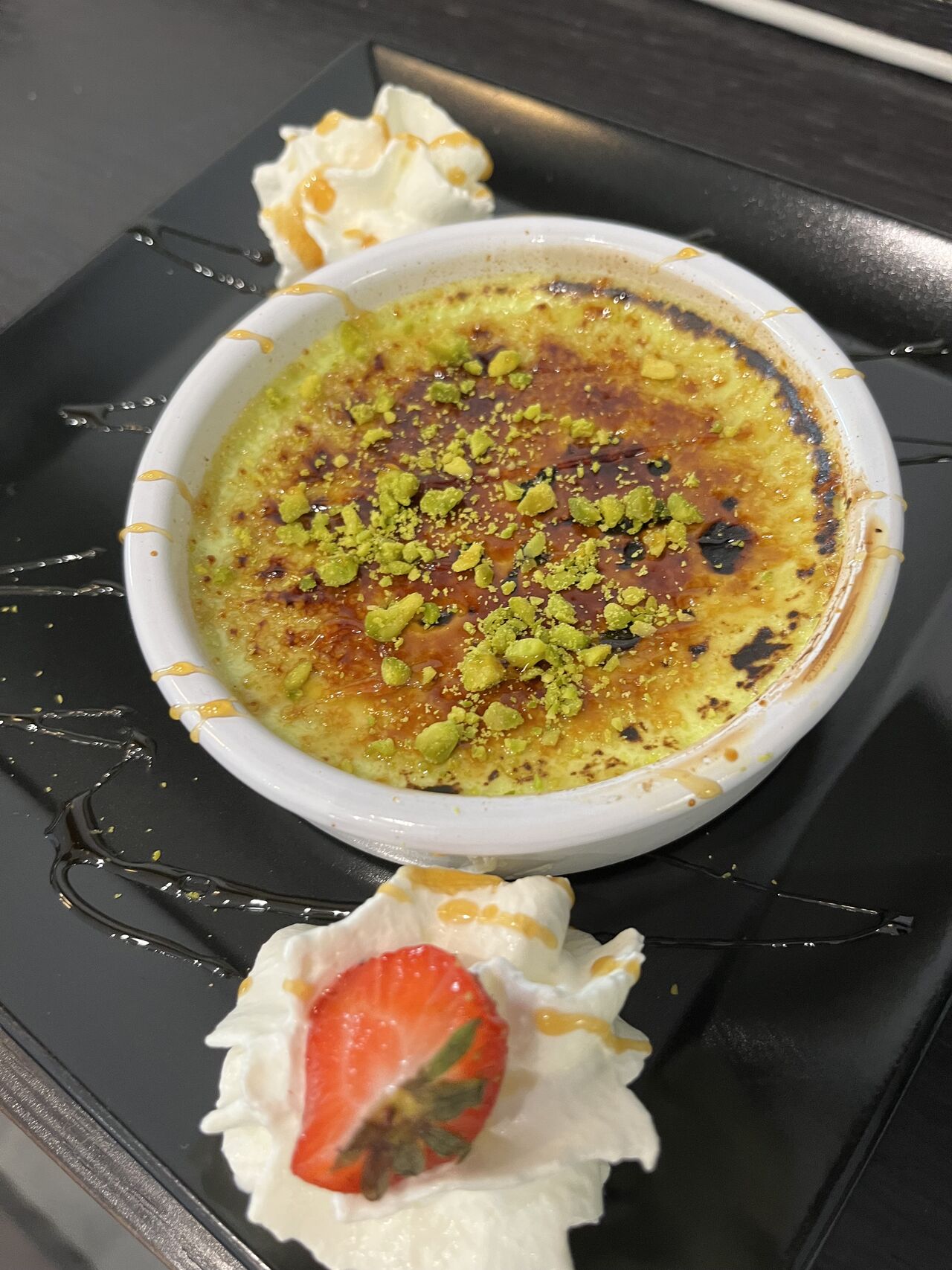 Crème brûlée à la pistache