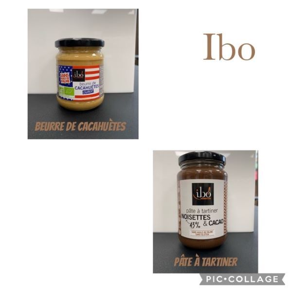 beure de cacahuètes et pate à tartiner Ibo disponibles en boutique !